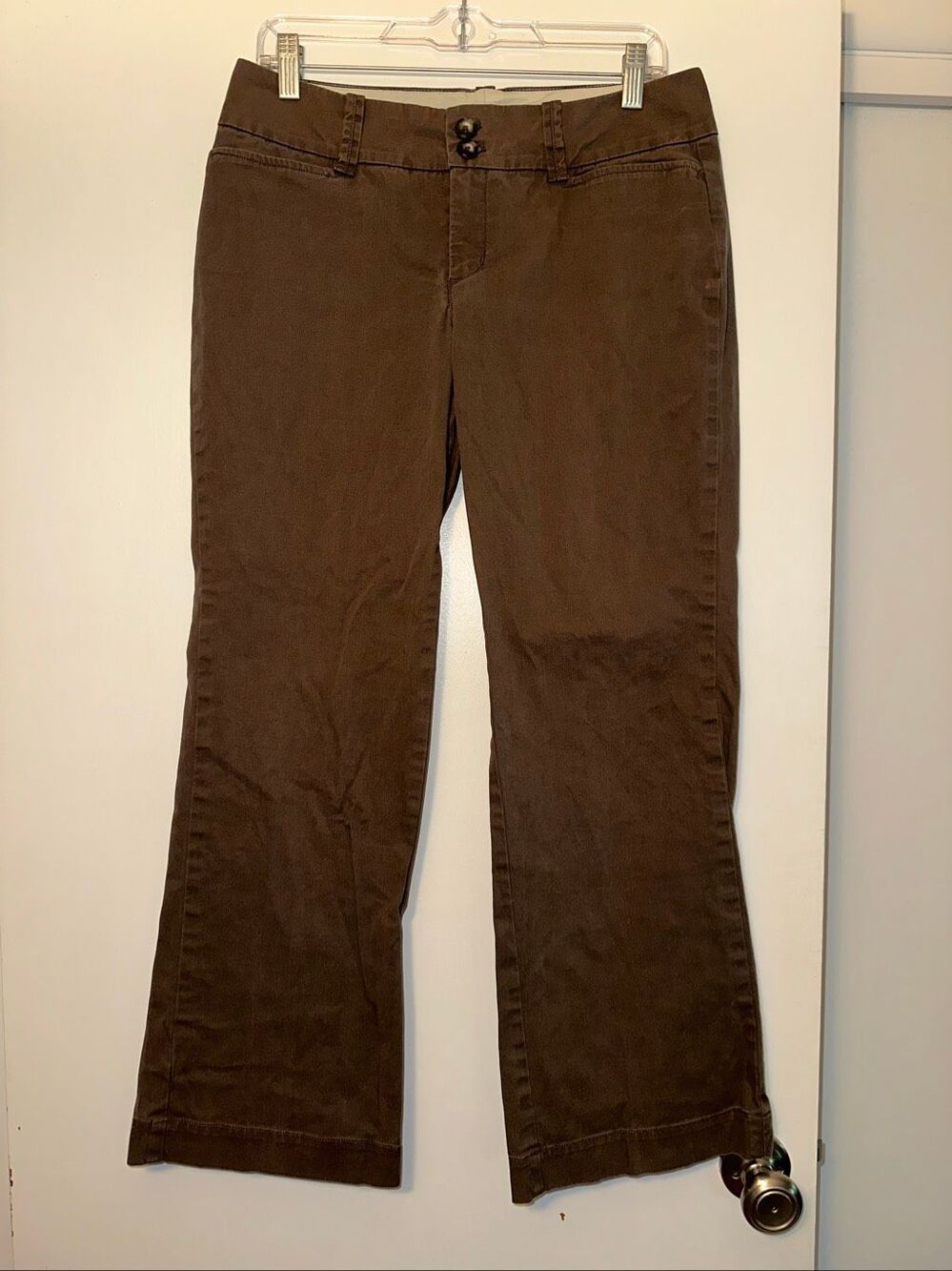 Eddie Bauer Women’s Size 8 Petite Blakely Bootcut Pants Solid Brown Gently Worn